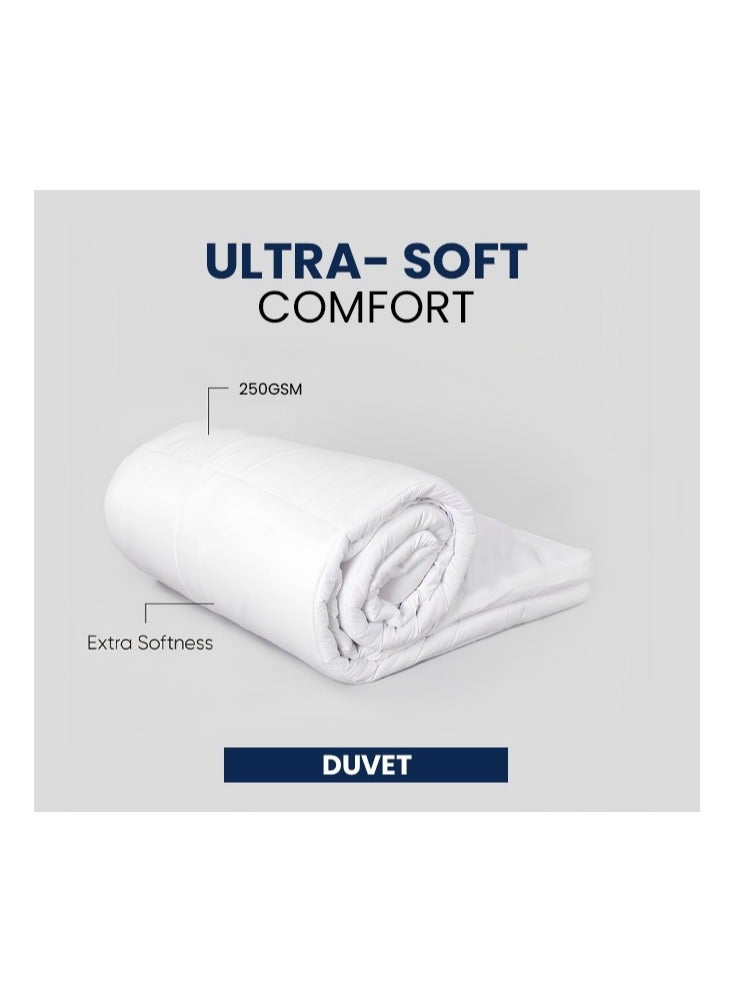INFINI HOMES Infini Homes Microfiber Duvet King Size White Soft, Lightweight, and Luxurious Box Pattern Design 240x260 cm  - Image 4