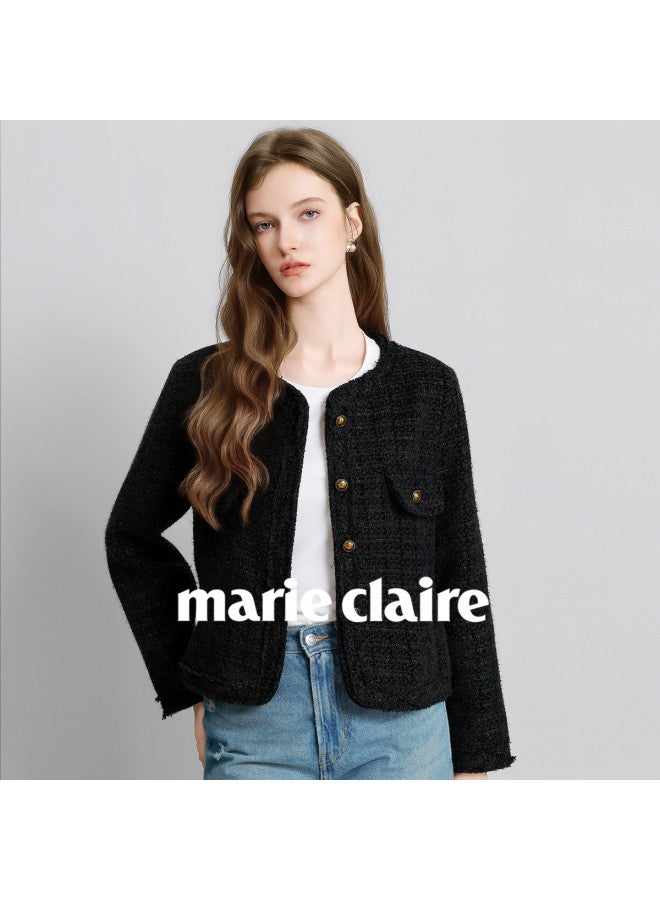 Marie Claire Tweed Jacket Short Women's 2025 New Elegant Outerwear Autumn Winter - Image 3