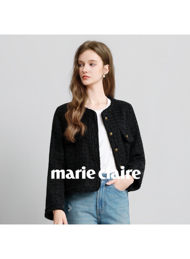 Marie Claire Tweed Jacket Short Women's 2025 New Elegant Outerwear Autumn Winter - Image 4
