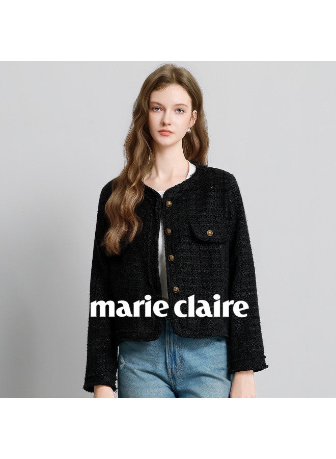Marie Claire Tweed Jacket Short Women's 2025 New Elegant Outerwear Autumn Winter - Image 5