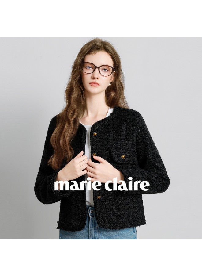 Marie Claire Tweed Jacket Short Women's 2025 New Elegant Outerwear Autumn Winter - Image 2