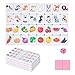 GRACIAS 4 Players Mahjong Block Set 128 Pink Tiles118 with Animal and Food Pattern Portable Mahjong Set with A Carry Bag Mahjong Tile Game - Image 4