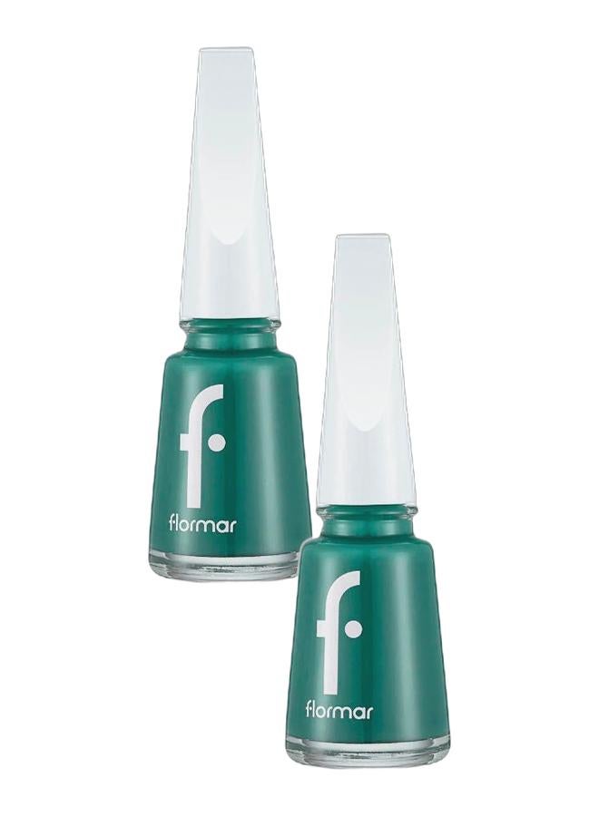 flormar Nail Enamel High Pigment & Shiny Finish Nail Polish 450 Blue Industry Bundle - Image 1