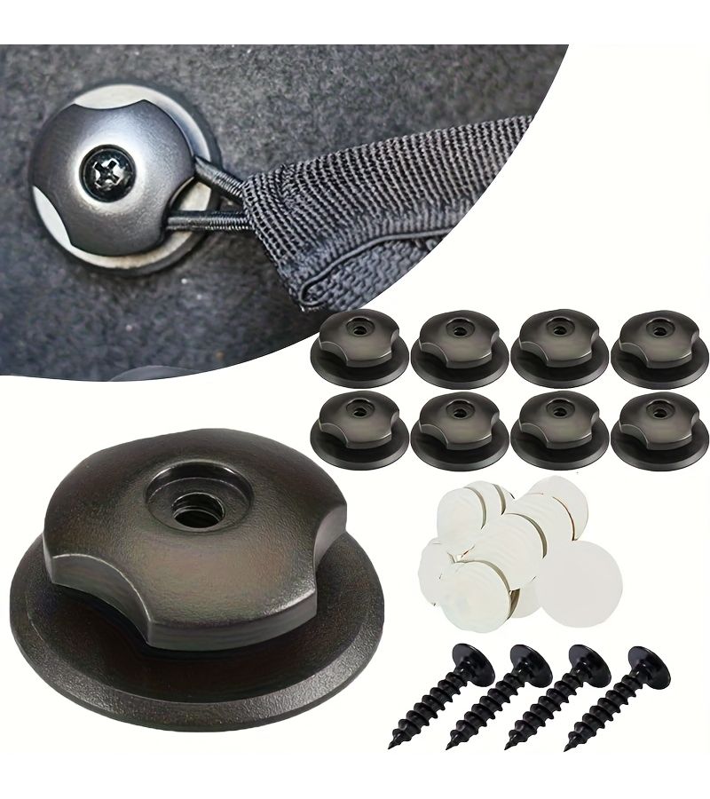 Black 4pcs Luggage Net Trunk Hooks With 3 Installation Methods Practical Car Modification Tools - Image 1