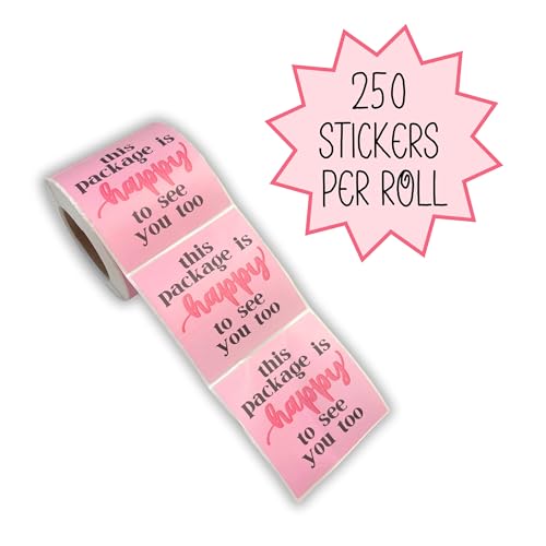 Lashicorn This Package is Happy to See You Too Sticker | 250 pc Roll 2.5” Label Bubble Mailer Freshies, Press-On Nails Customer Happy Mail Order Die Cut Bulk - Image 2