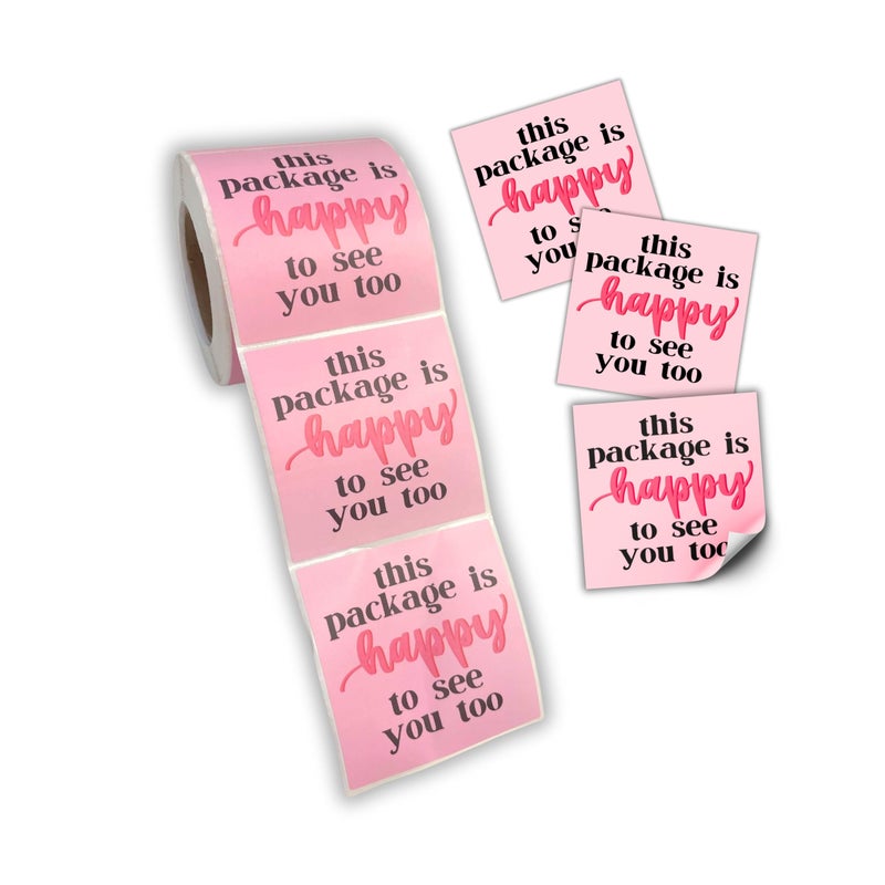 Lashicorn This Package is Happy to See You Too Sticker | 250 pc Roll 2.5” Label Bubble Mailer Freshies, Press-On Nails Customer Happy Mail Order Die Cut Bulk - Image 5