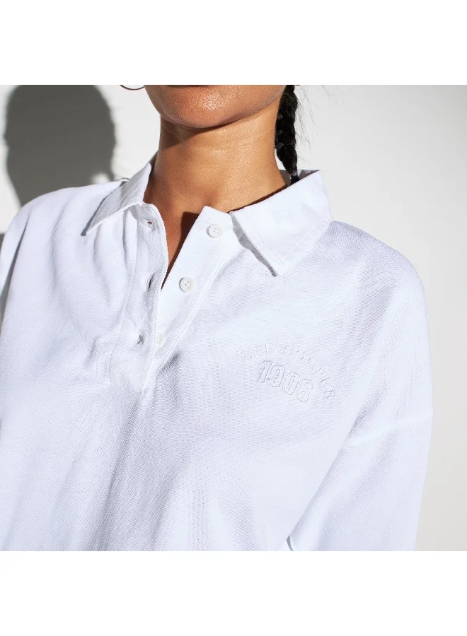 Lee Cooper Lee Cooper Logo Detail Pique Polo Crop T-shirt