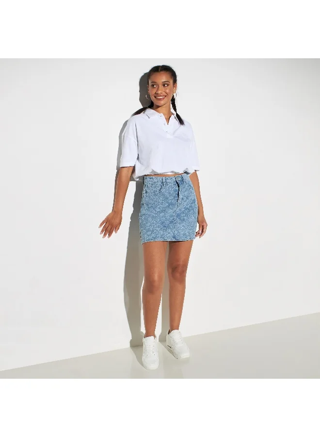 Lee Cooper Lee Cooper Logo Detail Pique Polo Crop T-shirt