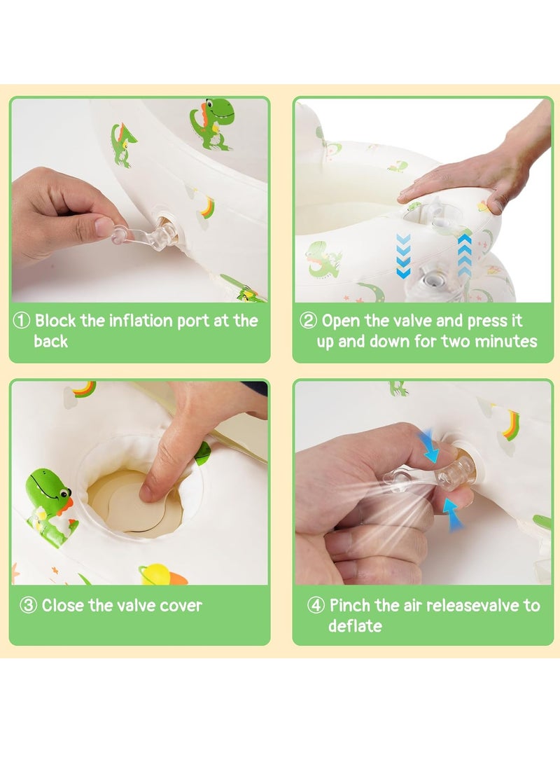 Gonice Baby Seat for Babies 3-36 Months, Floor Chair with Built-in Air Pump, Infant Support Seat for Sitting & Learning to Sit, Full Surround Design (Dinosaur) - Image 3