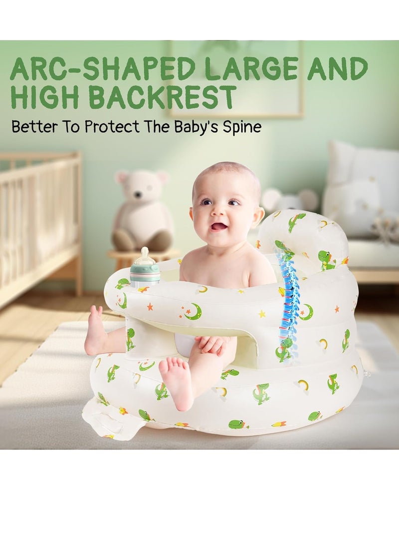 Gonice Baby Seat for Babies 3-36 Months, Floor Chair with Built-in Air Pump, Infant Support Seat for Sitting & Learning to Sit, Full Surround Design (Dinosaur) - Image 2