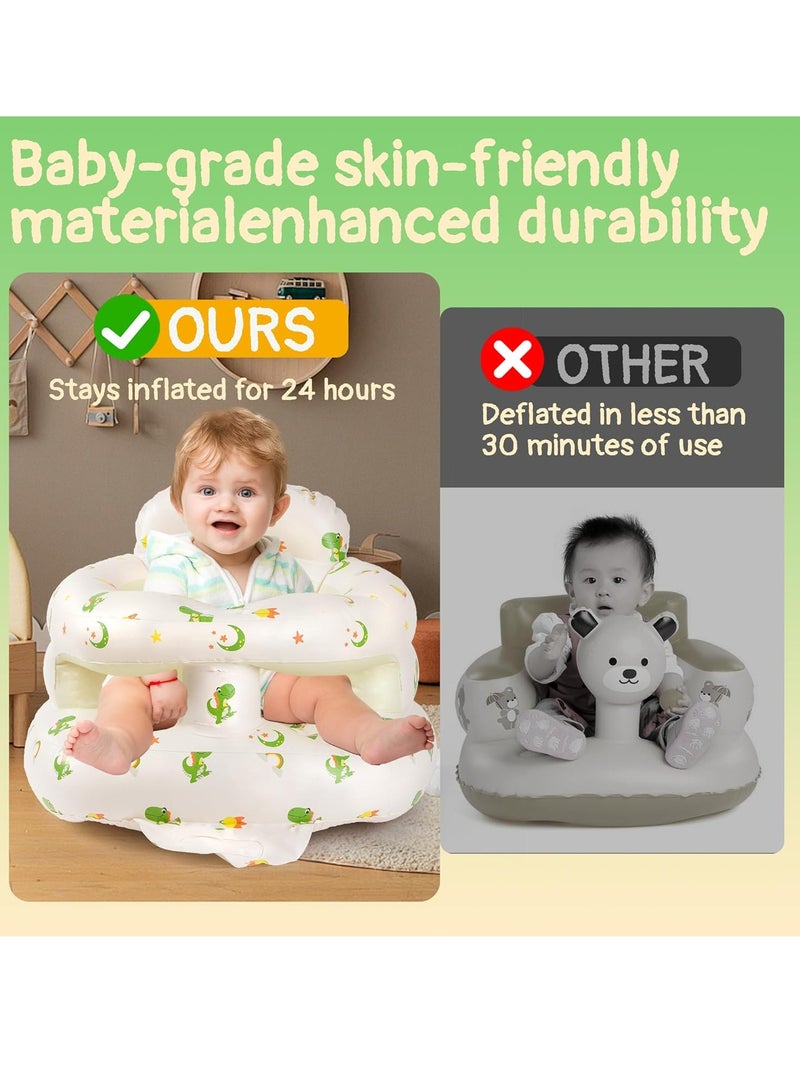 Gonice Baby Seat for Babies 3-36 Months, Floor Chair with Built-in Air Pump, Infant Support Seat for Sitting & Learning to Sit, Full Surround Design (Dinosaur) - Image 4