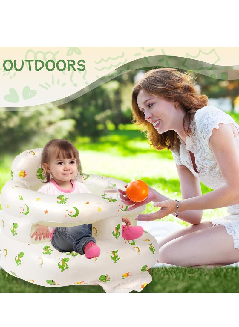 Gonice Baby Seat for Babies 3-36 Months, Floor Chair with Built-in Air Pump, Infant Support Seat for Sitting & Learning to Sit, Full Surround Design (Dinosaur) - Image 5