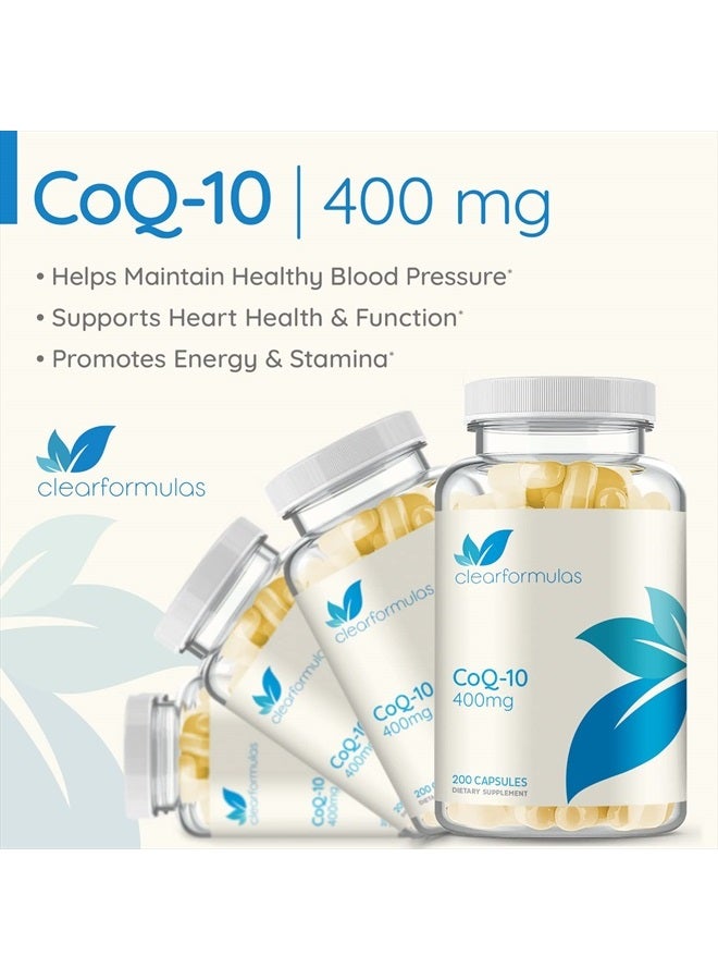 ClearFormulas CoQ10 400mg 200 Capsules Quick Absorption Non-GMO - Image 5