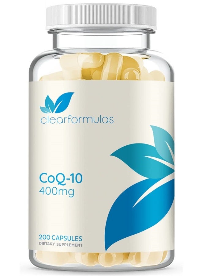 ClearFormulas CoQ10 400mg 200 Capsules Quick Absorption Non-GMO - Image 1