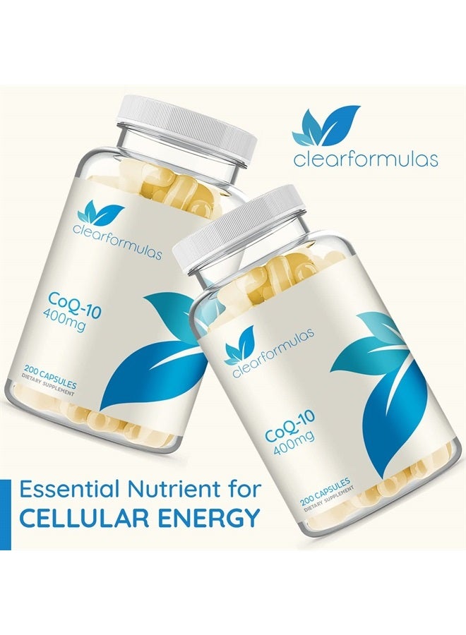 ClearFormulas CoQ10 400mg 200 Capsules Quick Absorption Non-GMO - Image 4