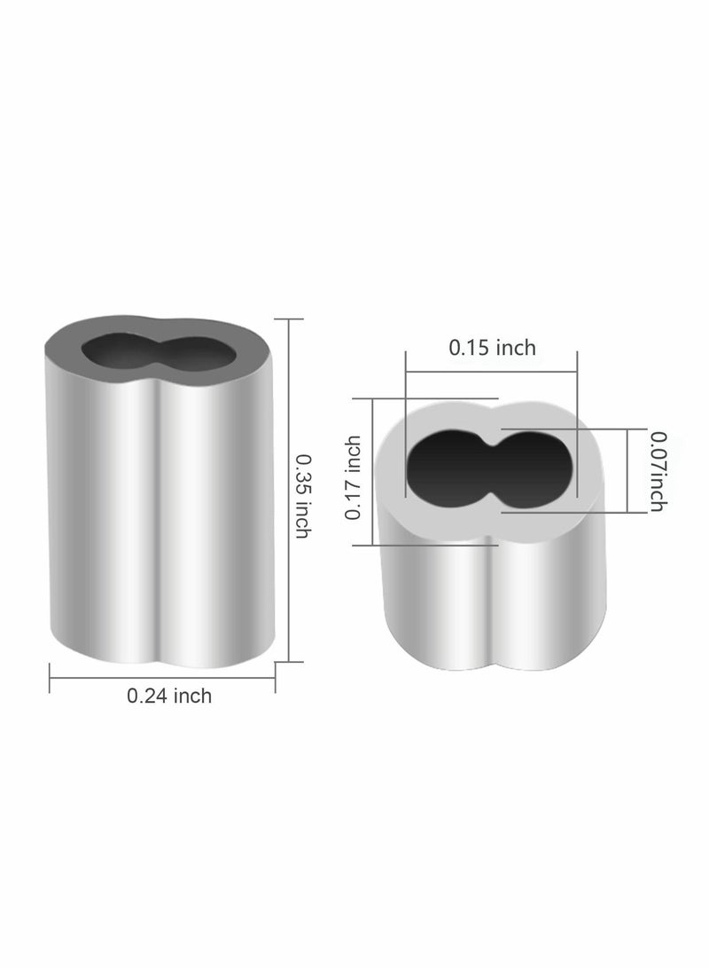 Y&D Aluminum Crimping Loop Sleeve 1/16", Cable Ferrule Wire Rope Sleeves (200 Pcs)  - Image 4