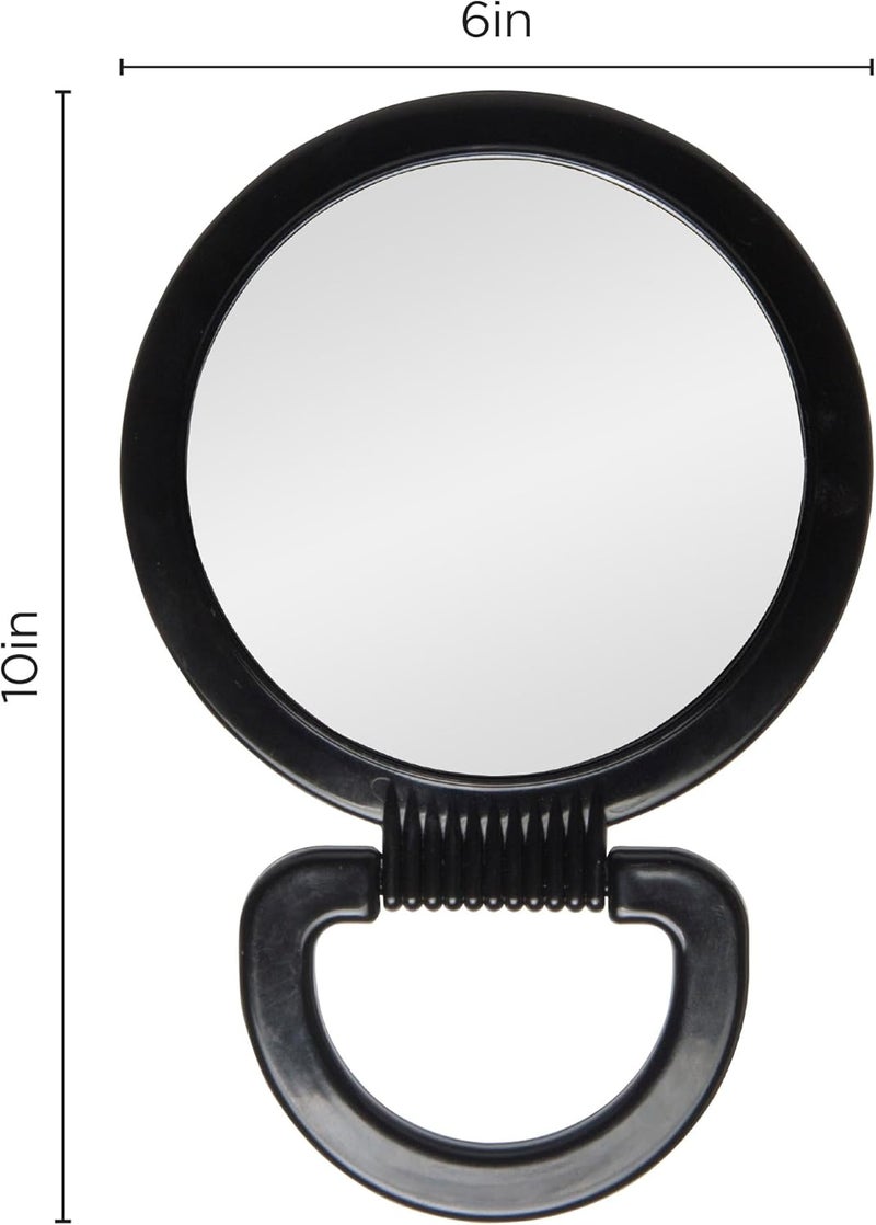 Diane Plastic Handheld Mirror – Magnifying 2-Sided Vanity Mirror with Folding Circle Handle and Stand for Hanging – Medium Size, 6”x 10” for Travel, Bathroom, Desk, Makeup, Beauty, Grooming, D1014 - Image 5