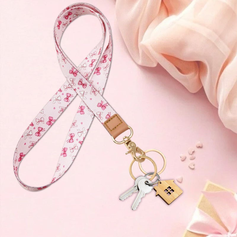 Jusen Badge Lanyard for Keys,Long Neck Strap with Metal Hook for ID Badges,Cute Keychain Lanyard for Women Men - Image 2