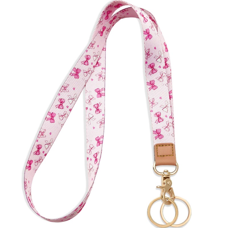 Jusen Badge Lanyard for Keys,Long Neck Strap with Metal Hook for ID Badges,Cute Keychain Lanyard for Women Men - Image 1