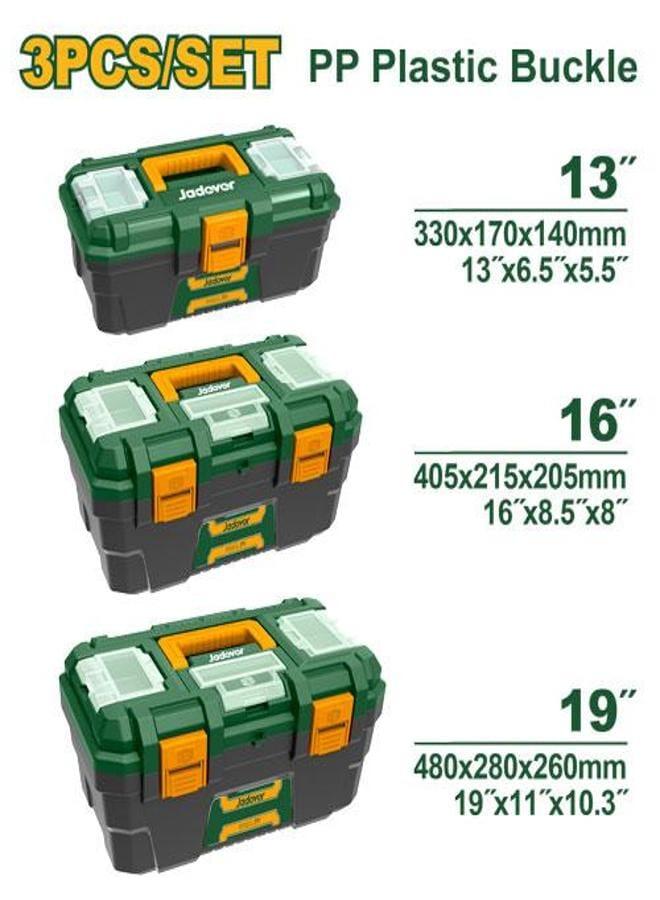 Jadever 3 Pcs Plastic Tool Boxes Set Jdtb2103 - Image 1