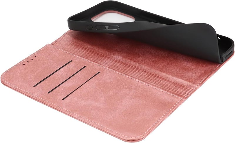 iCoverCase for iPhone 16 Pro Max Wallet Case with Card Holder, PU Leather Magnetic Kickstand Feature Shockproof Protective Flip Cover Case - Rose Gold - Image 5