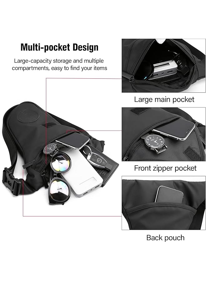 X spring Drop Leg Bag for Men Multifunctional Thigh Pack Large Capacity Thigh Bag Adjustable Crossbody Waist Pack for Hiking Cycling Motorcycle Riding Outdoor Adventure Black - Image 2