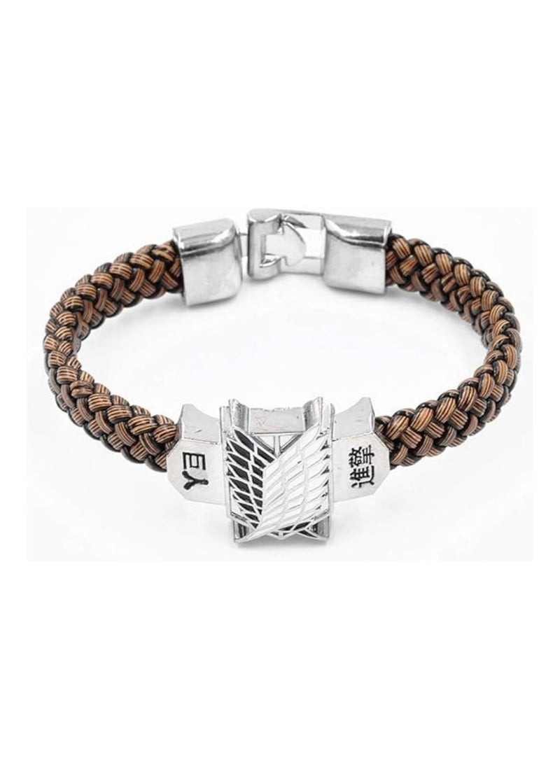 Attack on Titan - Attack on Titan Eren's Necklace and Keychain Wings of Freedom Pendant and Braided Wristband - Image 1