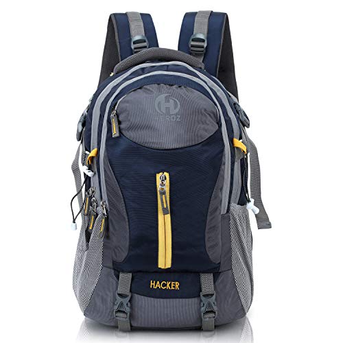 HEROZ Hacker 50 litres Large Size Nylon Travel Laptop Backpack Water Resistant Slim Durable Computer Book Bag Tracking Fits Up to 17.3-inch Laptop (058- ALL) (Navy Blue) - Image 1