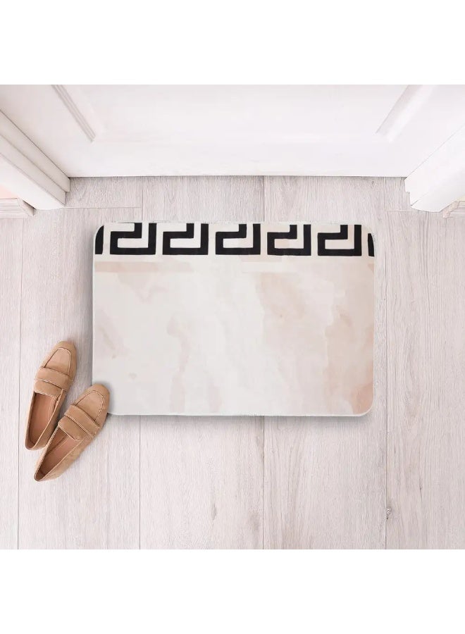 دواسة باب قطيفة بظهر ، 50×70 سم، 350 جرام تقريبا - بيج فاتح اسود - Image 1