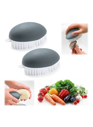 2 Pack Vegetable Brush Non Slip Grip Potato Scrubber Veggie with Flexible and Hard Bristles for Food Corn Silk Carrots Dots Remover - pzsku/Z355418AA82F923BC66E5Z/45/_/1699353538/ed6cfc0f-3f09-4573-b996-f4f50aae5bcd