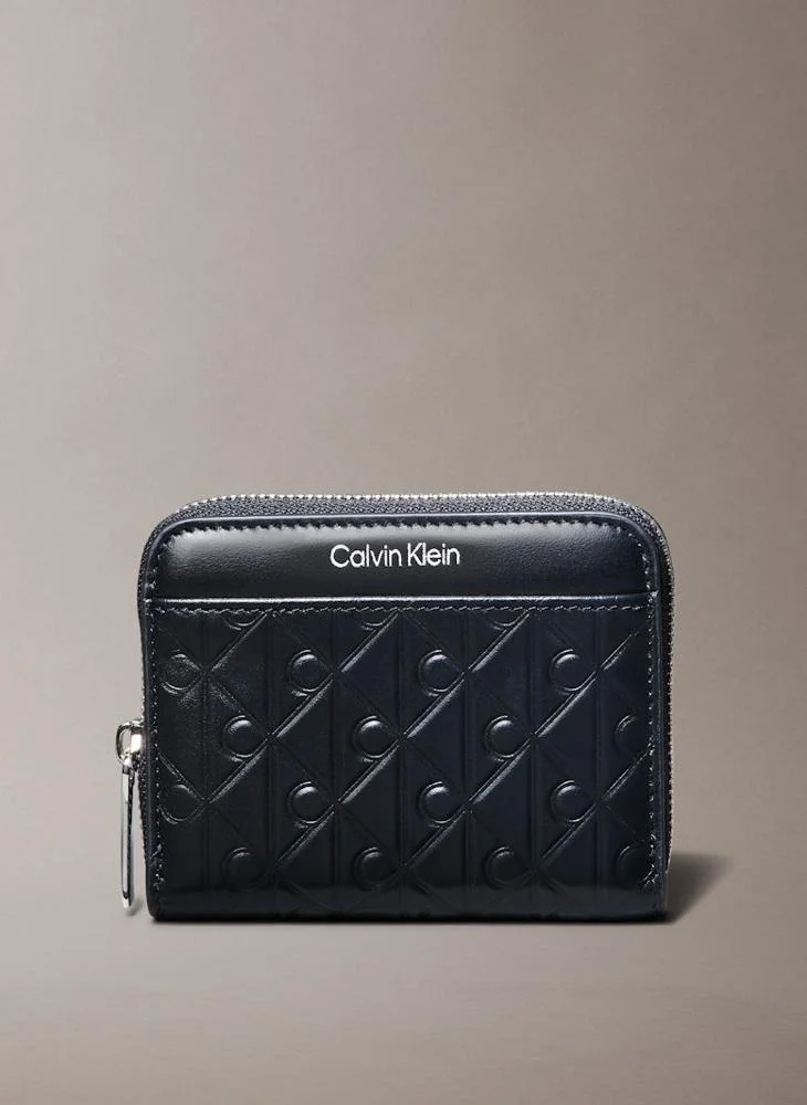 CALVIN KLEIN Emossed Aop Medium Zip Around Wallet