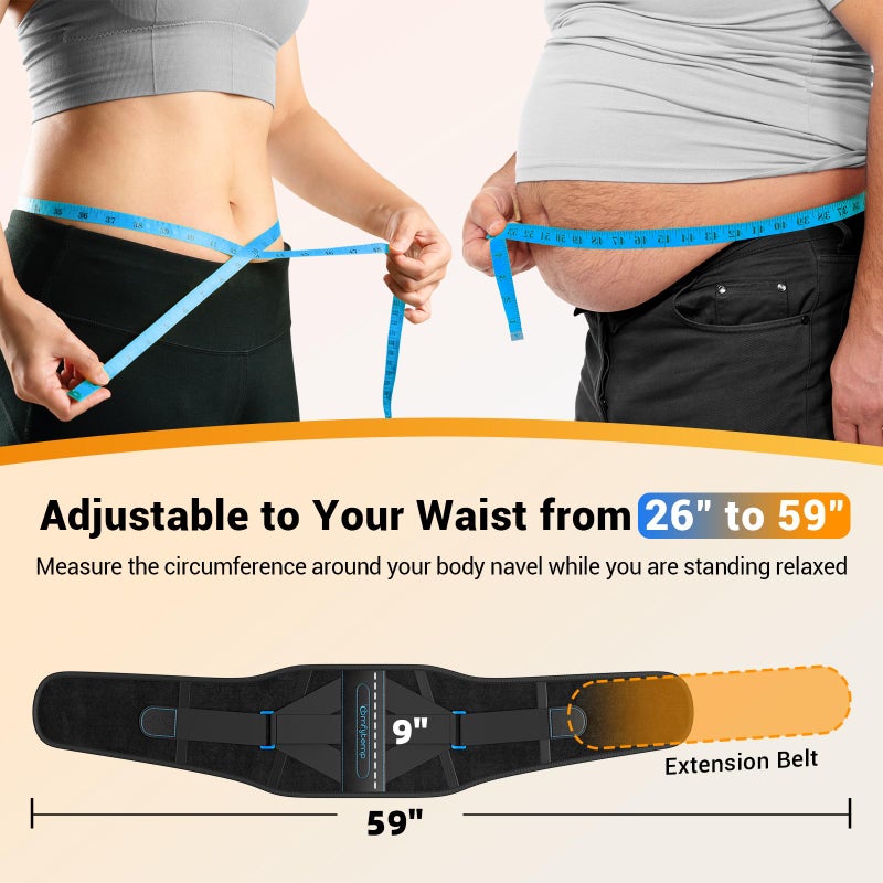 Comfytemp Heating Pad for Back, Electric Heat Pad with Lumbar Support Brace for Period, Larger Back Heated Wrap with 6 Heat Setting & 3 Timers for Women Men Mom Dad Elderly, Waist Up to 59" - Image 5