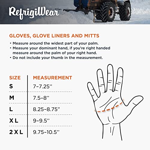 RefrigiWear Warm Fleece Lined Fiberfill Insulated Cowhide Leather Work Gloves (Gold, X-Large) - Image 5