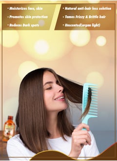 Kanza 60ml Multipurpose Argan Oil for Hair Body Skin Hydrates Softens Smooth and Glows Nourish the Scalp Promote Hair Growth Anti Breakage Loss 100% Pure and Organic Moroccan Argan Oil for Multipurpose Use  - Image 3