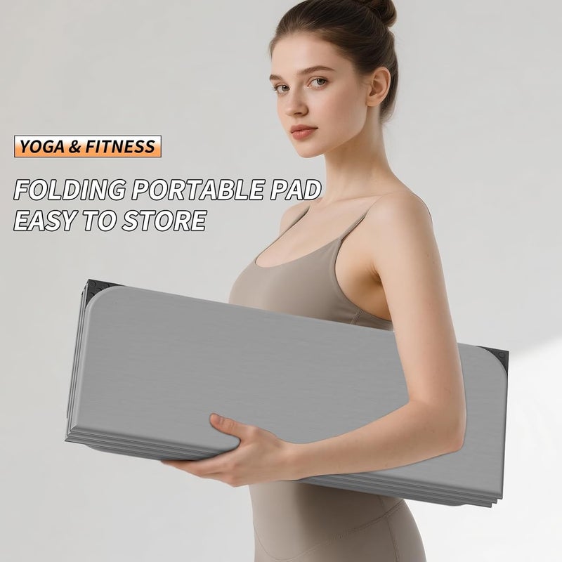 NIUB Foldable Fitness Yoga Mat - Extra Thick Non-Slip TPE - 75x26 Inches - Portable for Yoga, Pilates & Home Workouts - Image 3