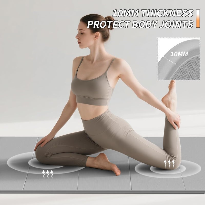 NIUB Foldable Fitness Yoga Mat - Extra Thick Non-Slip TPE - 75x26 Inches - Portable for Yoga, Pilates & Home Workouts - Image 5
