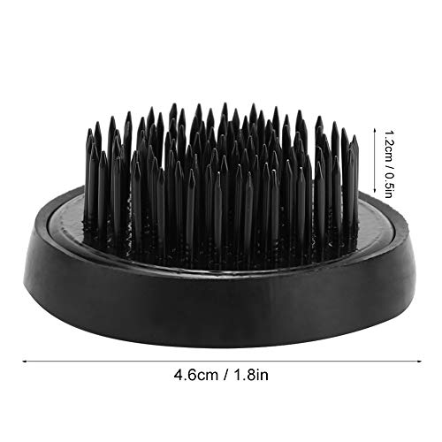 TOPINCN Round Black Kenzan Flower Arranger Pin Frog, 46mm Diameter with Rubber Gasket for Ikebana Floral Arrangement - Image 4
