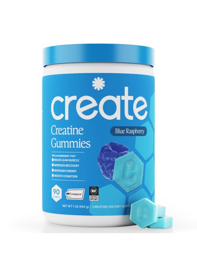Sambucol Creatine Monohydrate Gummies for Men & Women, Boost Focus, Strength, and Endurance, Anti-Melting Formula, Vegan, Gluten-Free, Non-GMO, 1.5g of Creatine per Gummy (Blue Raspberry, 90ct) - Image 1