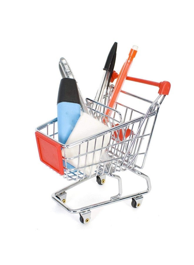 KRAFTMASTERS¬Æ1PCS Mini Shopping Trolley Supermarket Handcart Shopping Utility Cart Mode Storage Toy (Color as per Availability) - Image 2