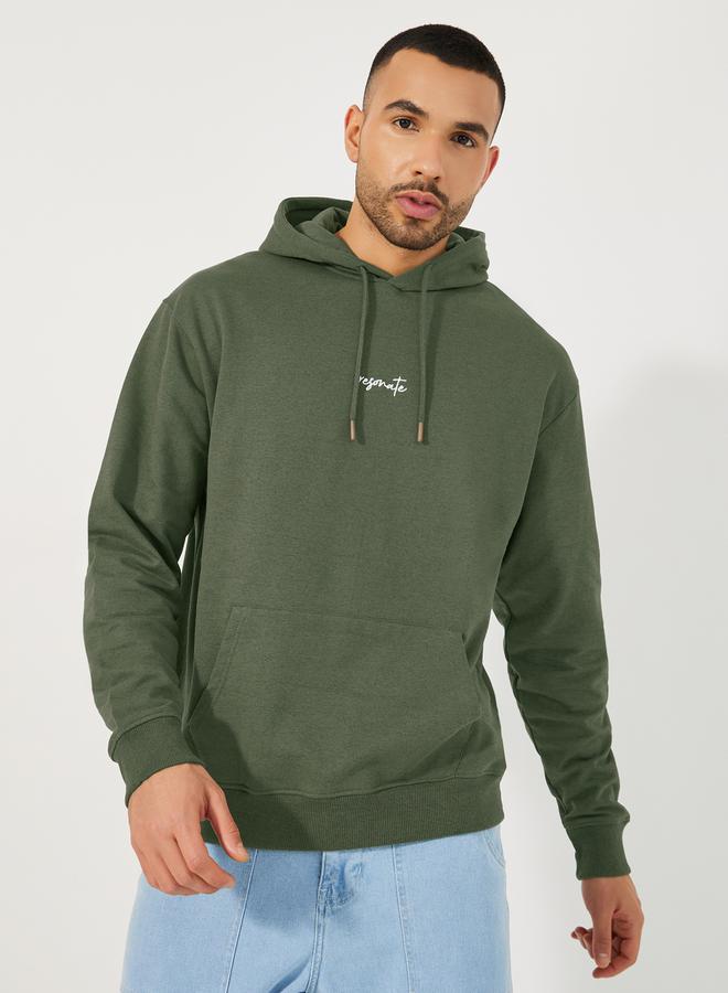 Styli Embroidered Text Relaxed Fit Terry Hoodie - Image 1