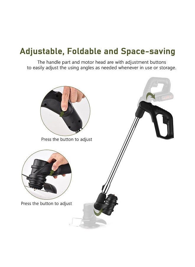 Generic - 24V Telescopic Handheld Cordless Grass Trimmer Electric Lawn Mower 7500mAh Rechargeable Battery Fast Charger Multi Function Power String Trimmer with Plastic/ Stainless Steel Blade, Circular Saw Blade - Image 1