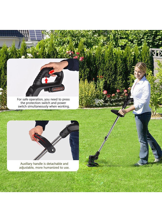 Generic - 24V Telescopic Handheld Cordless Grass Trimmer Electric Lawn Mower 7500mAh Rechargeable Battery Fast Charger Multi Function Power String Trimmer with Plastic/ Stainless Steel Blade, Circular Saw Blade - Image 1