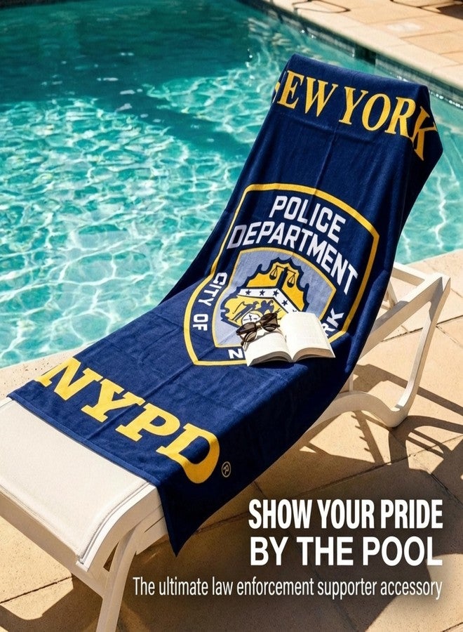 Artisan Owl New York Police Department NYPD Beach Towel - Soft Cotton Towel for Beach and Pool (Blue) - Image 5