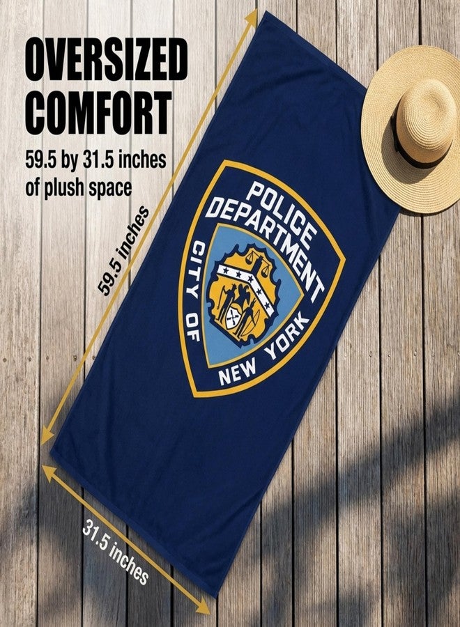 Artisan Owl New York Police Department NYPD Beach Towel - Soft Cotton Towel for Beach and Pool (Blue) - Image 2