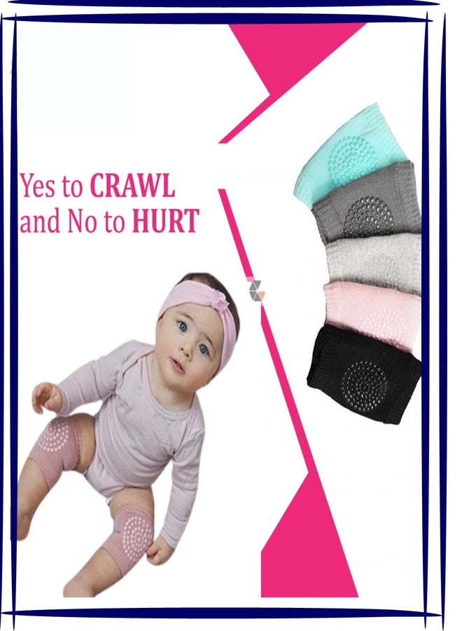 GUJISH Baby Knee Pads for Crawling - Soft and Adjustable - Protect Your Infant's Knees on Any Surface - Cute and Breathable Knee Protectors for Active Babies | 2 Set of Multicolor - Image 5