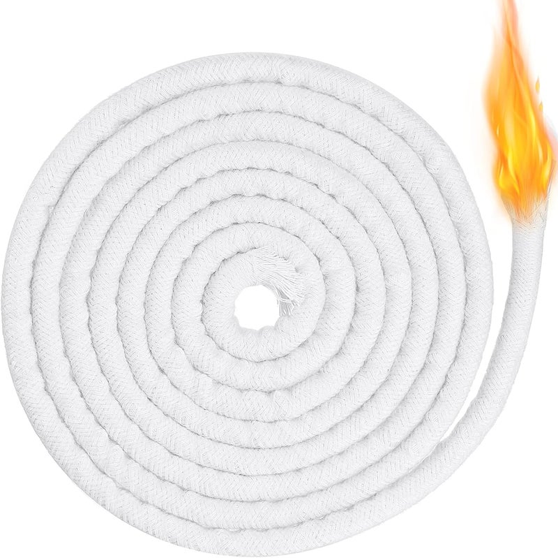 BBTO 6.56 Feet Cotton Replacement Wick Braided Cotton Wick Round Oil Lamp Wick Candle Wick for Oil Lamps and Candles, DIY Handmade Candle Making Supplies (10 mm/ 0.4 Inch) - Image 1