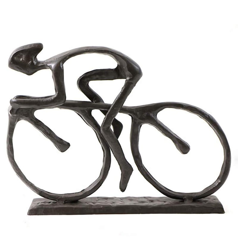 Bitopbi Cast Iron Art Sculpture Home Decoration Statue for The Bicycle Enthusiast Metal Figurine Art Home DÃ©cor for Runner Sportsman Cyclist Bicycle Enthusiast (4# Cyclist) - Image 1