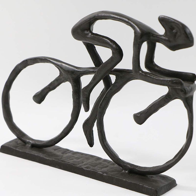 Bitopbi Cast Iron Art Sculpture Home Decoration Statue for The Bicycle Enthusiast Metal Figurine Art Home DÃ©cor for Runner Sportsman Cyclist Bicycle Enthusiast (4# Cyclist) - Image 3