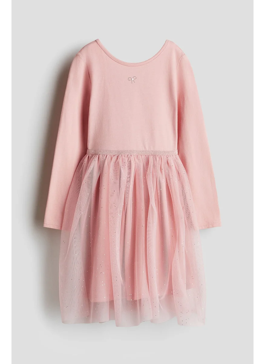 H&M Tulle-Skirt Jersey Dress