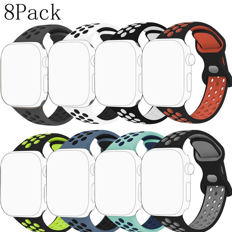 متوافق مع حزام Apple Watch للسلسلة Ultra 2 السلسلة 10 11 49 46 45 44 42 ملم حزام رياضي قابل للتنفس مع مشبك تحرير مريح بديل مختلط الألوان 3 - Image 1
